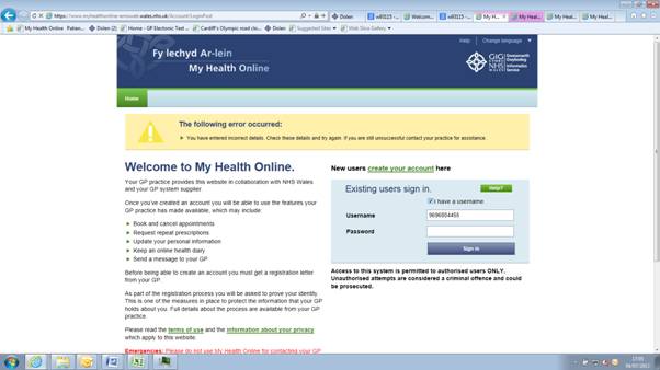 Screenshot of how to use MyHealthOnline